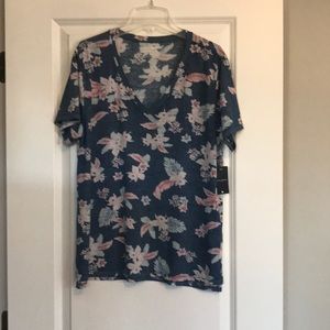 Lucky Brand simple, cute floral blue shirt, M